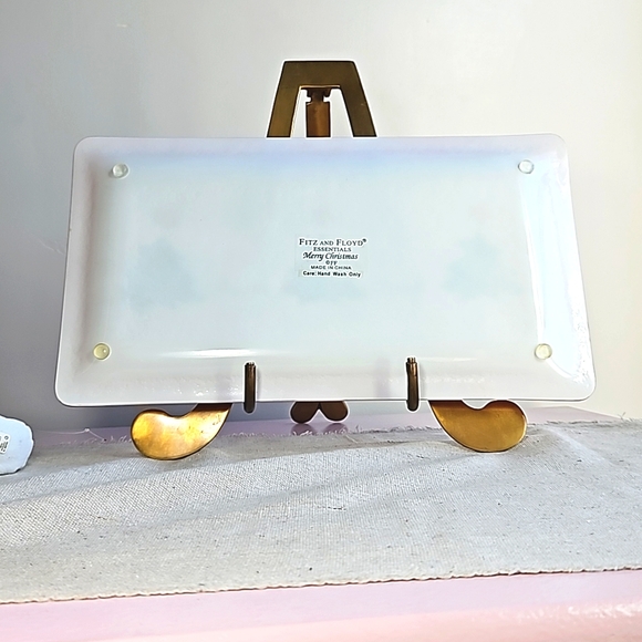 Fitz and Floyd Essentials Christmas 3 🌲 Glass Serving Tray - Picture 2 of 5